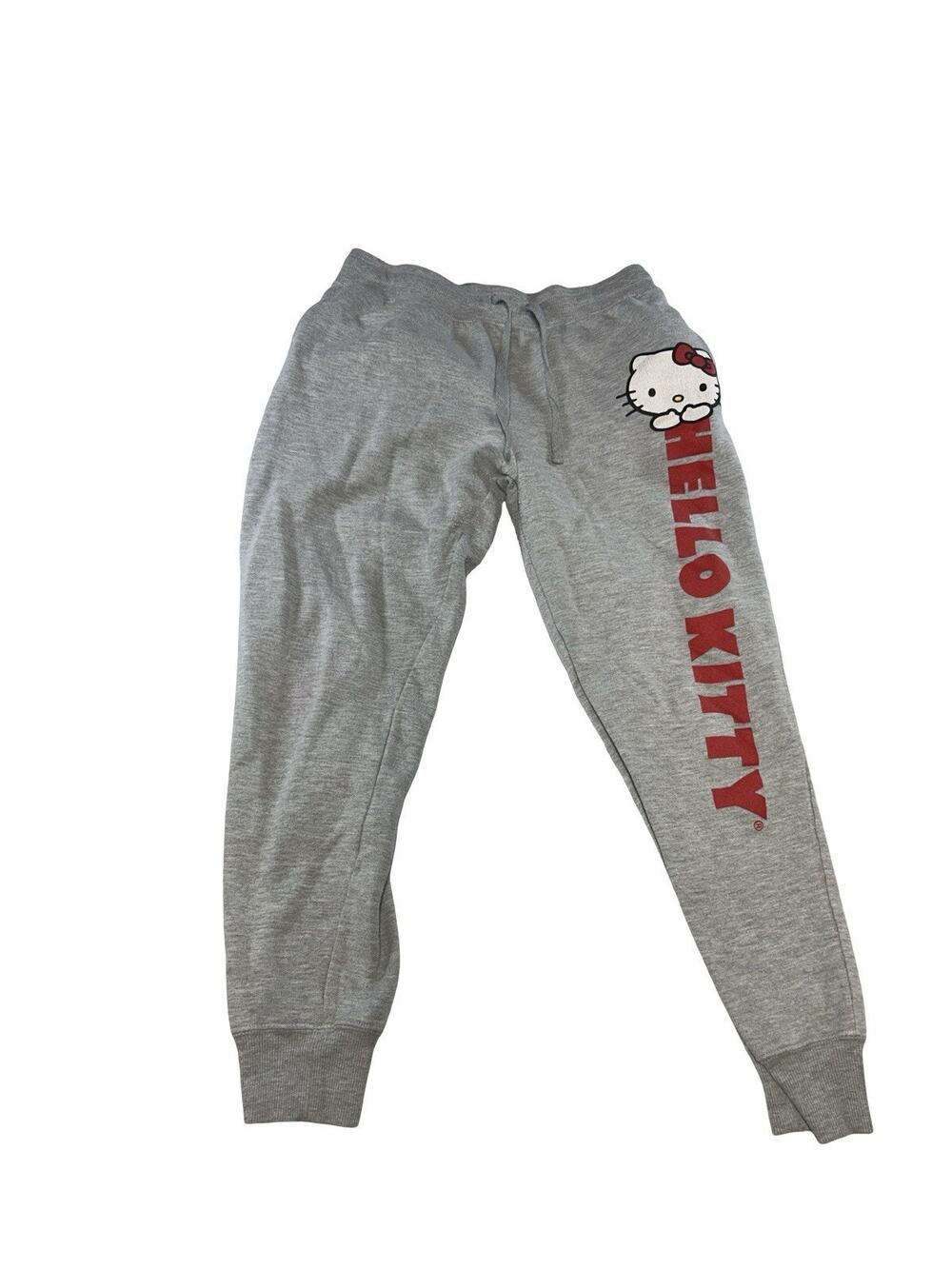 Hello Kitty Sanrio Girls Medium 7-9 Gray Jogger Sweatpants Stain On Leg